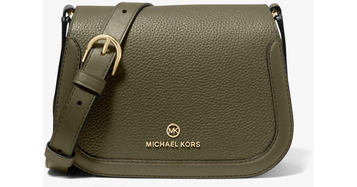 Michael Kors Lucie Small Pebbled Leather Crossbody Bag in Olive (Green