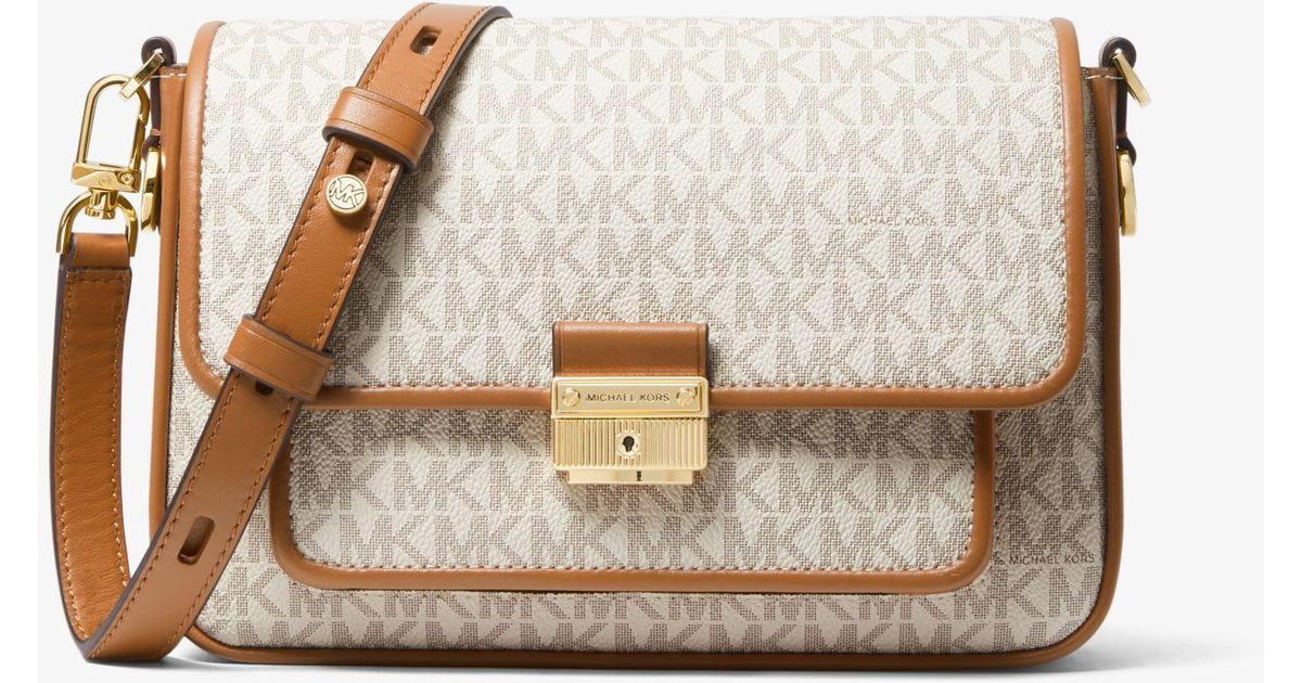 Michael Kors Bradshaw Medium Logo And Leather Messenger Bag Lyst