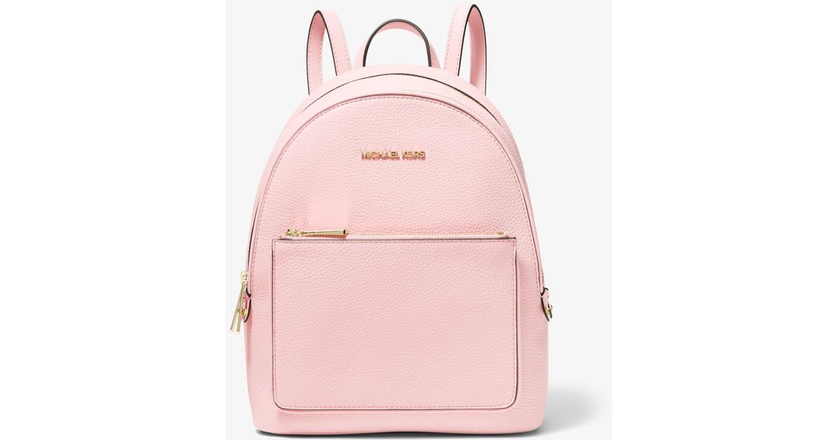 Michael Kors Adina Medium Pebbled Leather Backpack in Powder Blush