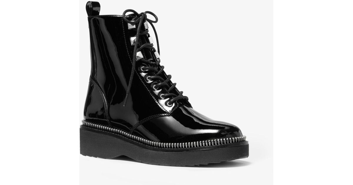 michael kors haskell combat boots black