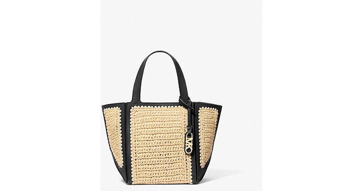 Michael Kors Jordi Small Hand-Crocheted And Leather Tote Bag