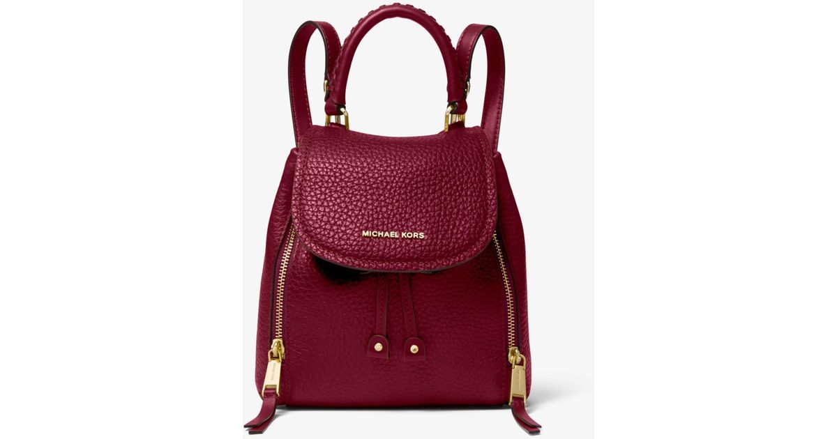 Michael Kors Viv Extra-small Pebbled Leather Backpack in Red | Lyst  Australia
