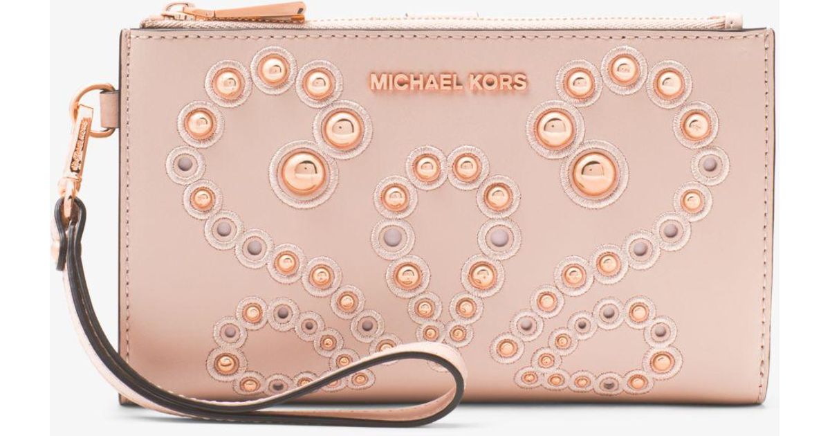 adele embellished leather smartphone wallet