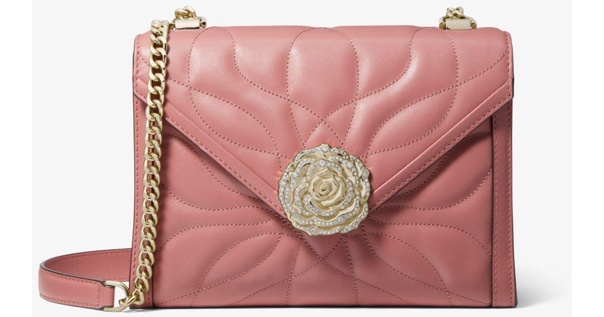whitney large petal quilted leather convertible shoulder bag