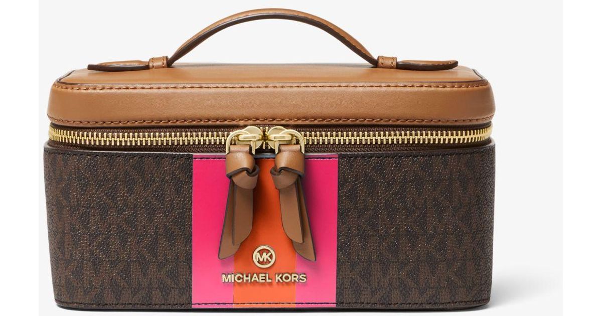 Michael Kors Canvas Medium Logo Stripe Trunk Travel Case Lyst
