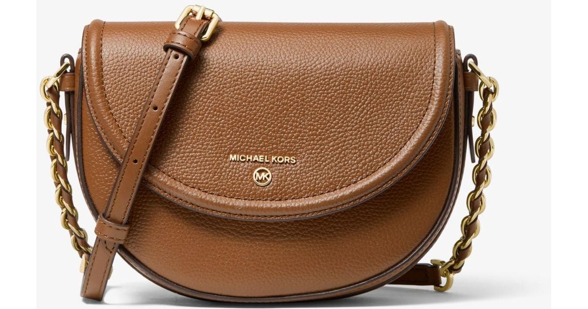 Michael Kors Jet Set Medium Pebbled Leather Half Dome Crossbody in