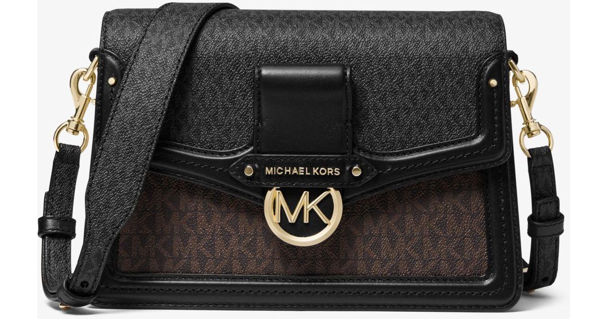 Michael Kors Jessie Medium Two-tone Logo Shoulder Bag | Lyst