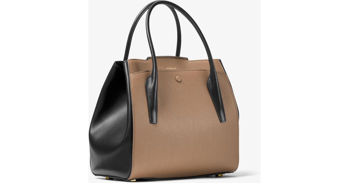 Michael Kors Bancroft Large Leather Tote in Black | Lyst