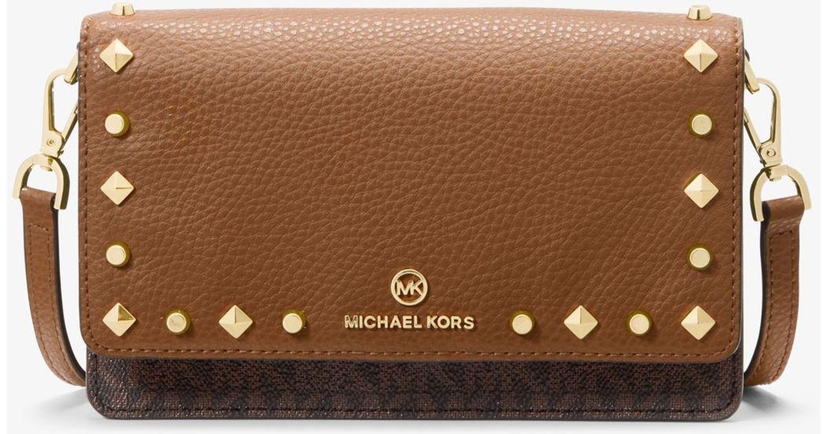 Michael Kors Jet Set Small Studded Faux Leather And Logo Smartphone