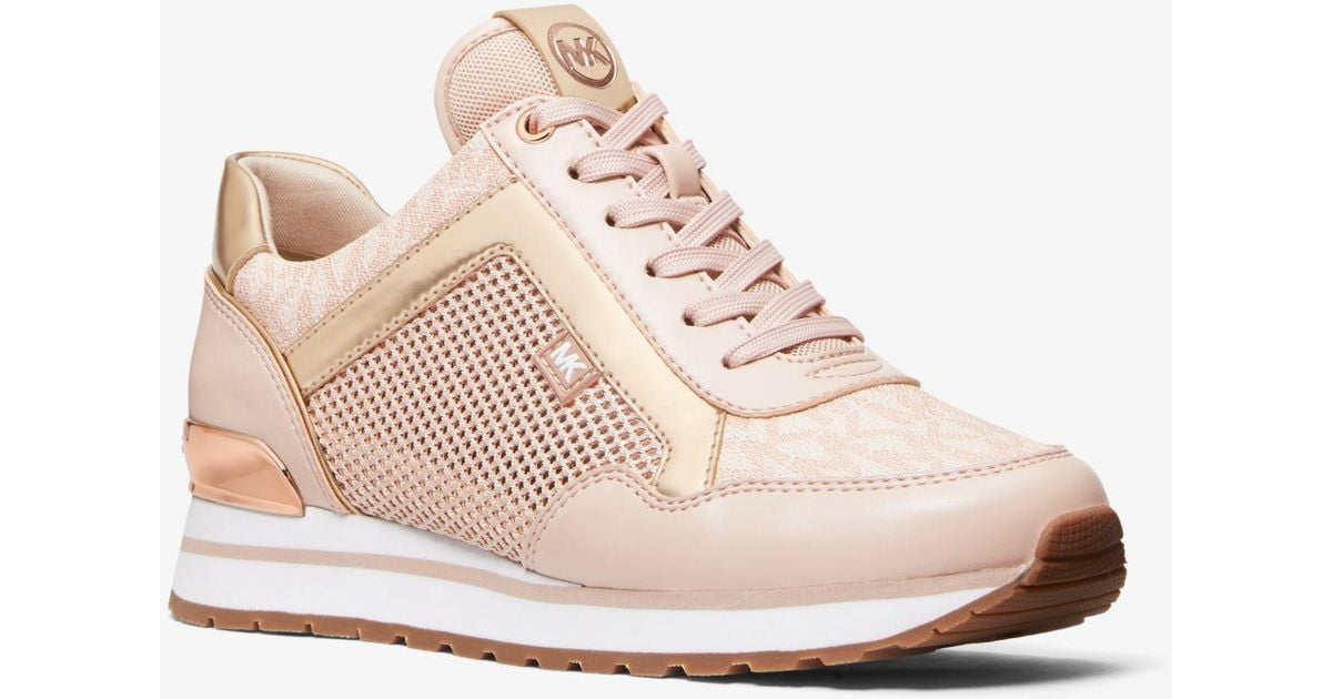 Michael Kors Maddy Mixed-media Trainer | Lyst