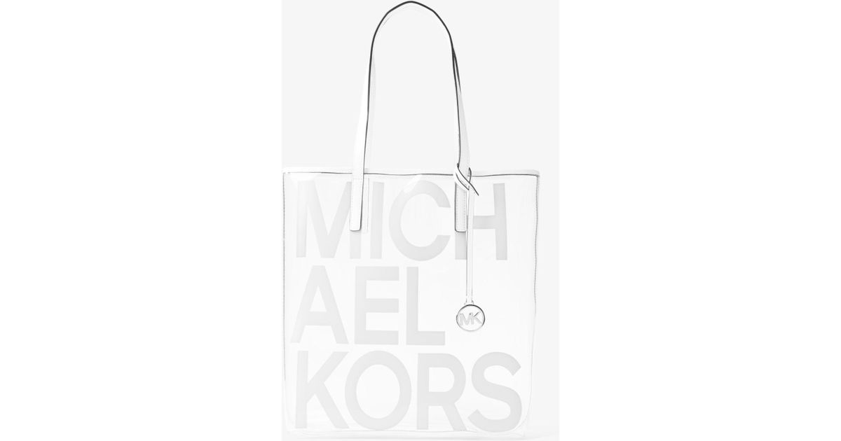 Michael Kors The Michael Large Graphic Logo Print Clear Tote Bag in White |  Lyst
