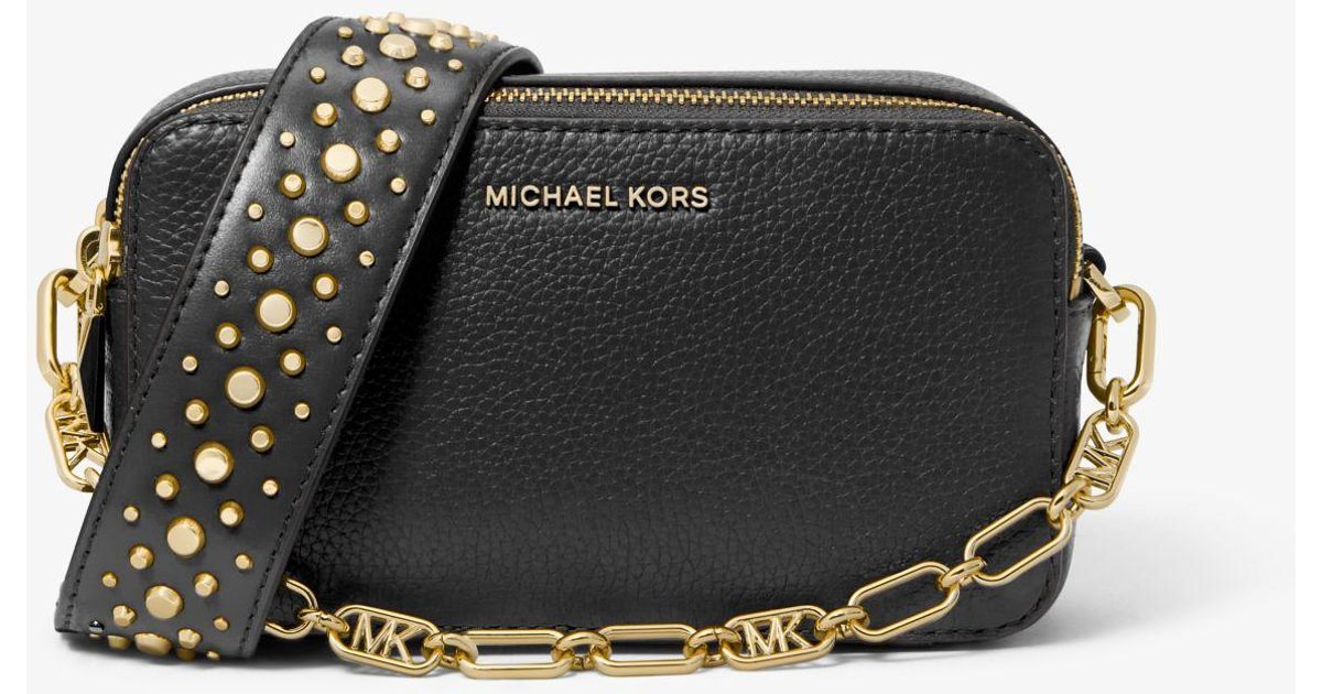 Michael Kors Jet Set Small Pebbled Leather Doublezip Camera Bag in