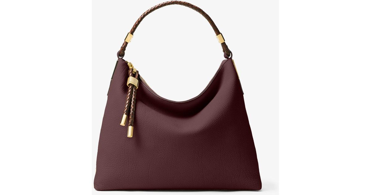 skorpios large pebbled leather shoulder bag