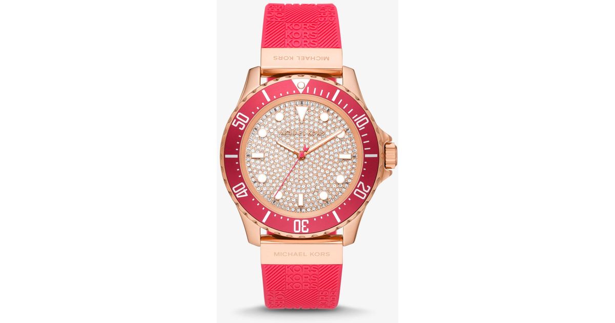 Michael Kors Oversized Slim Everest Pavé Rose-gold Tone And