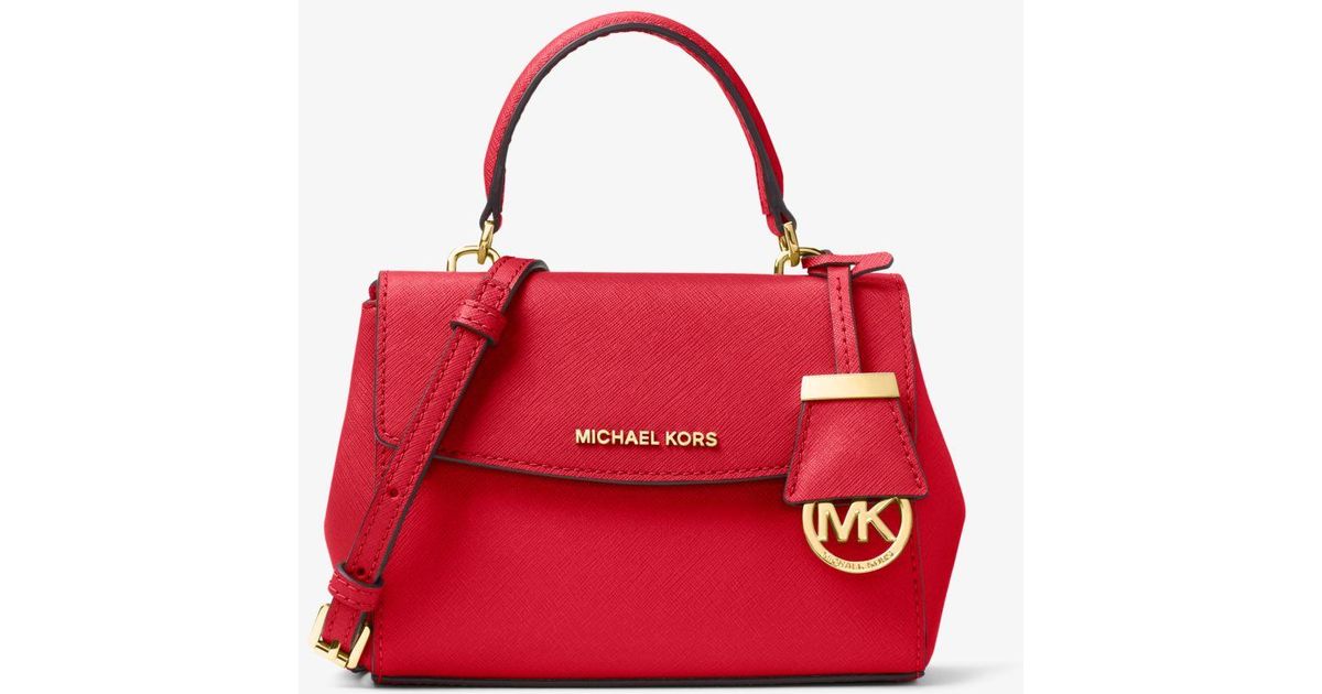 Michael Kors Ava Extrasmall Saffiano Leather Crossbody in Red Lyst