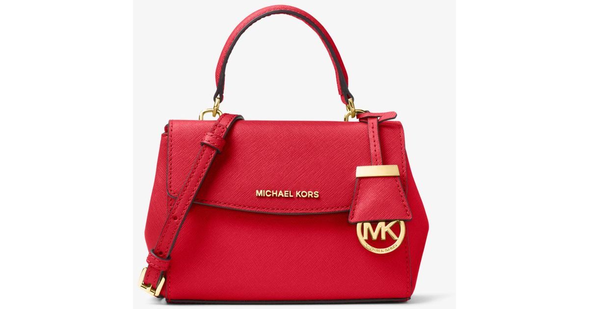Bandolera Ava extrapequeña de piel saffiano Michael Kors de Cuero de color  Rojo | Lyst