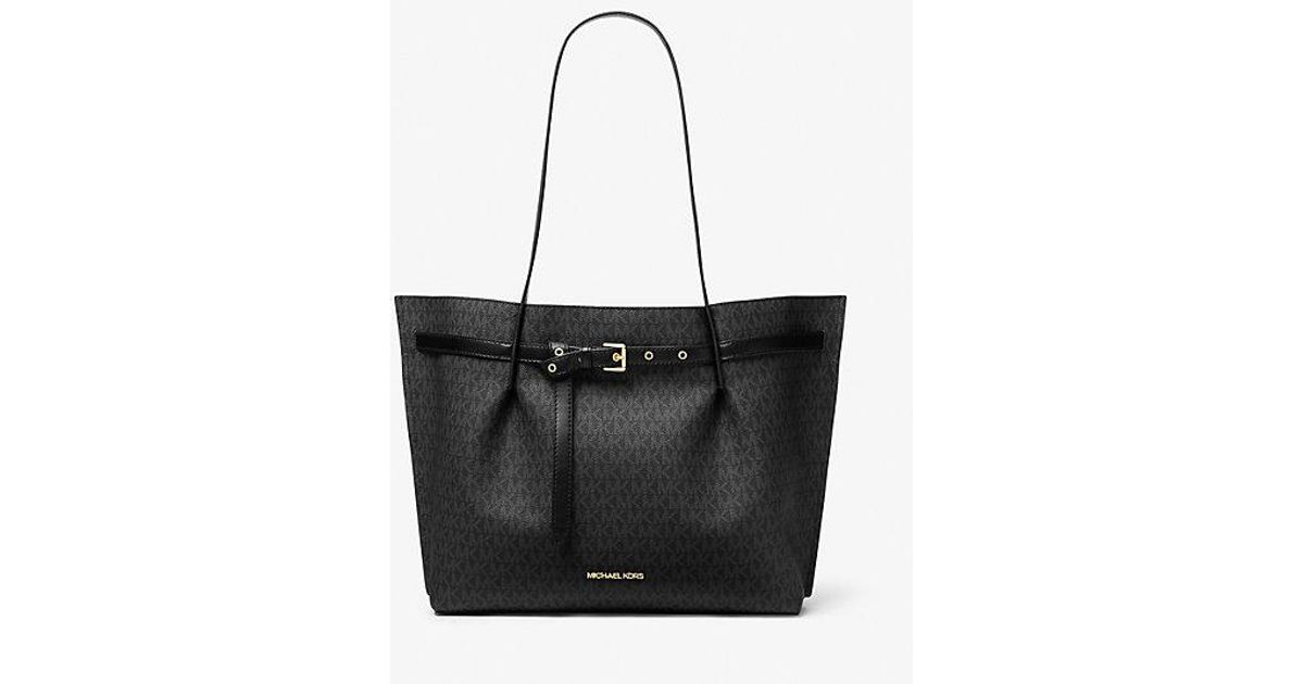 mk borsa tote emilia grande con stampa logo