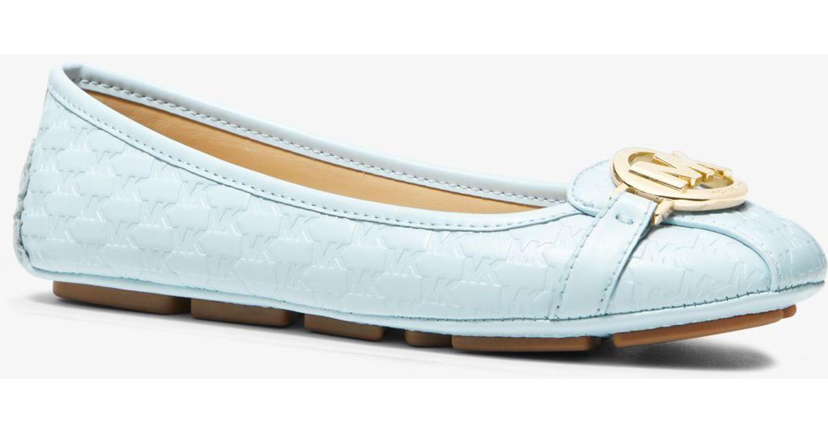 Michael Kors Fulton Logo Embossed Faux Leather Moccasin in White Lyst