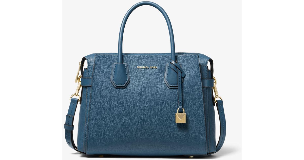 mercer small pebbled leather belted satchel
