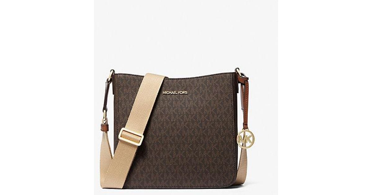 Michael Kors Jet Set Travel Small Signature Logo Messenger Bag in Brown Lyst
