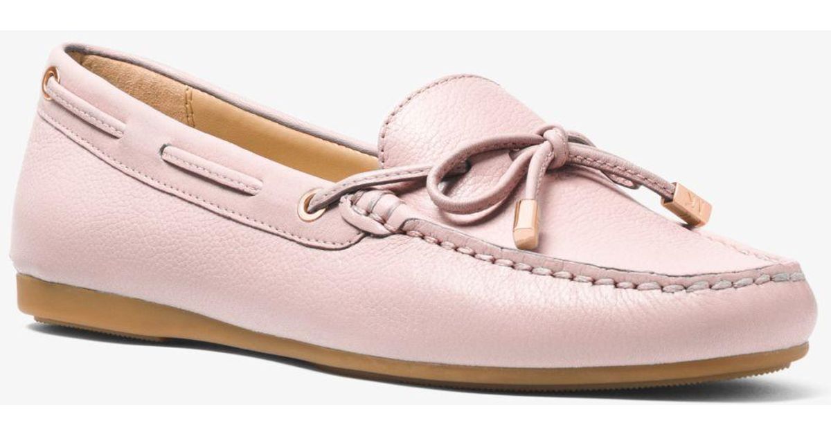Michael Kors Sutton Leather Moccasin in Pink - Lyst