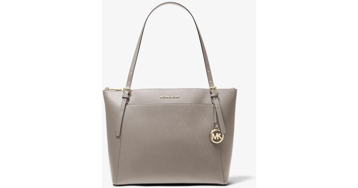 Michael Kors Voyager Large Saffiano Leather Tote Bag in Gray Lyst