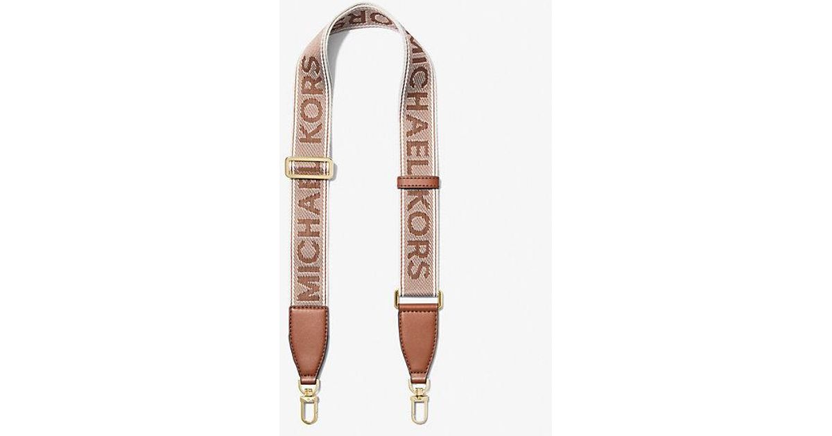 MICHAEL Michael Kors Logo Jacquard Bag Strap in White Lyst Australia