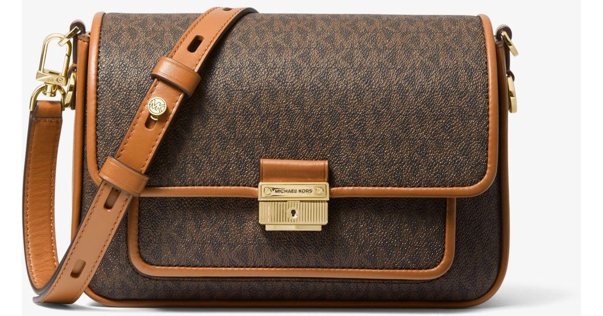 michael michael kors bradshaw medium leather pocket camera crossbody