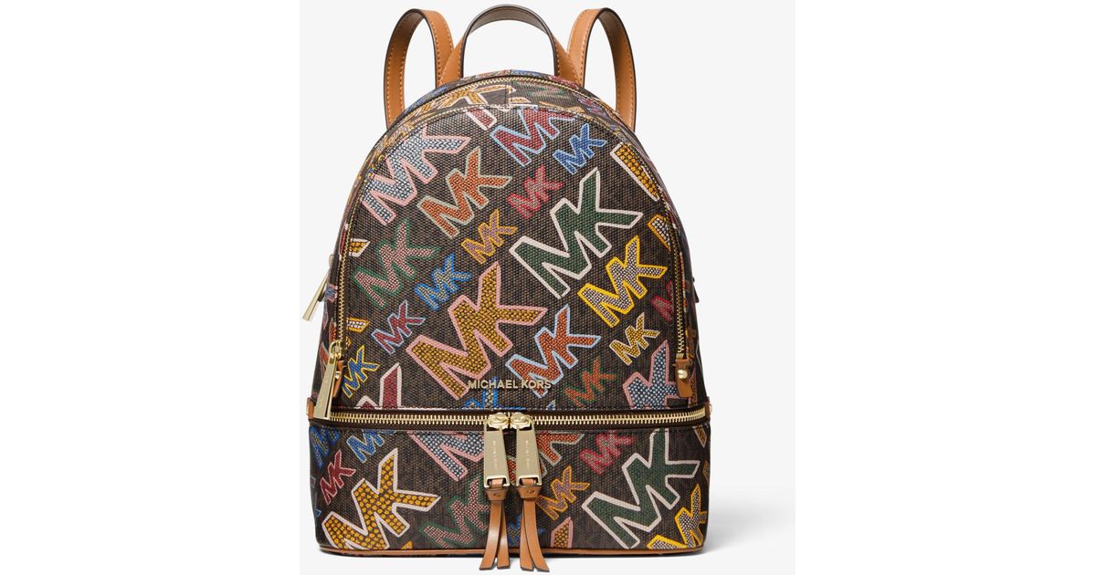 rhea medium graphic signature logo backpack