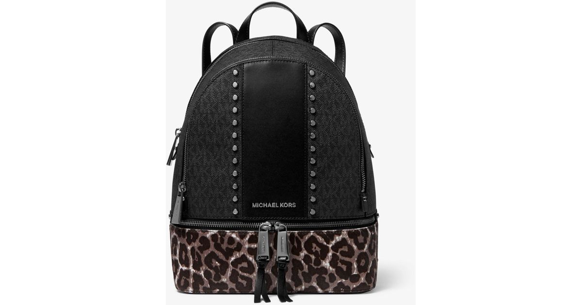 leopard print michael kors backpack