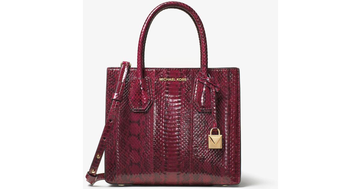 michael kors mercer snakeskin crossbody