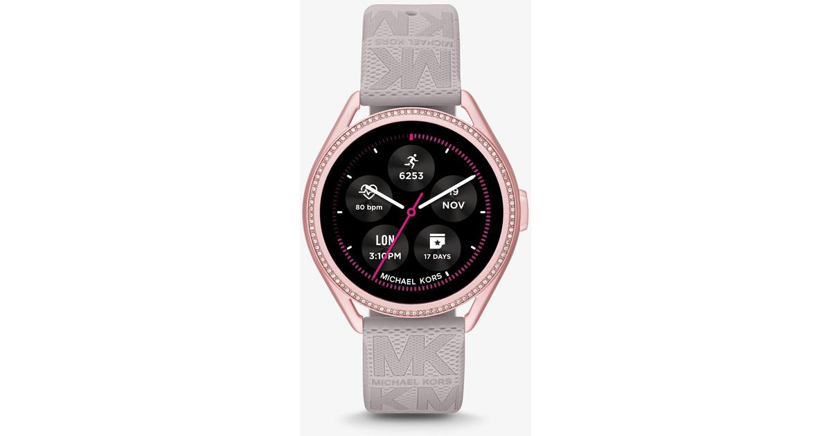 Michael Kors Access Gen 5e Mkgo Gray Rubber Smartwatch 43mm Lyst