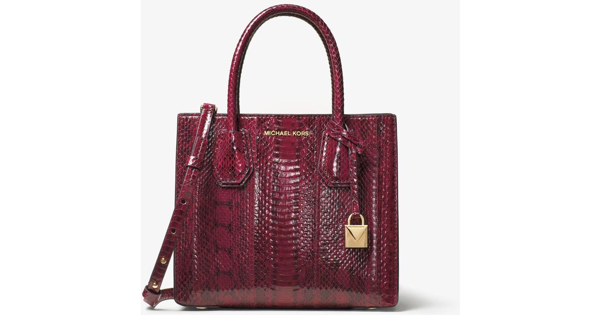 Bandolera Mercer Mediana De Piel De Serpiente Michael Kors | Lyst