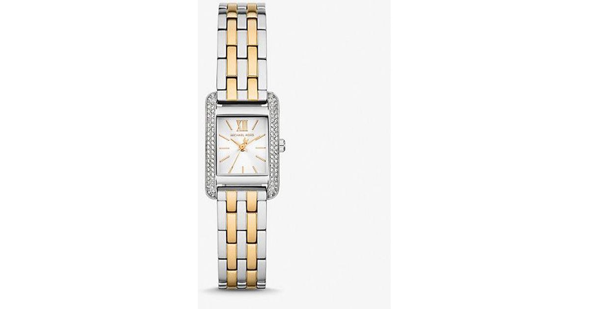 【完売品！新品箱付き】MICHAEL KORS MONROE スクエア ウォッチ 公式アウトレット】MINI MONROE シルバートーン 1 ウォッチ & 3