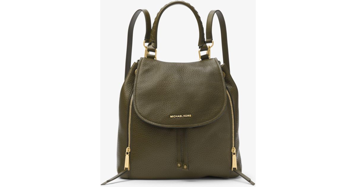 Michael Kors Viv Large Leather Backpack in Green | Lyst