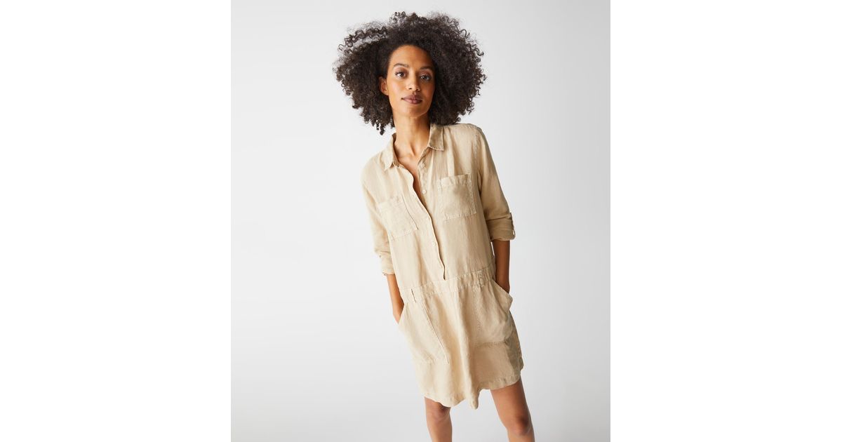 Michael Stars Pilar Linen Shirt Dress in Natural Lyst
