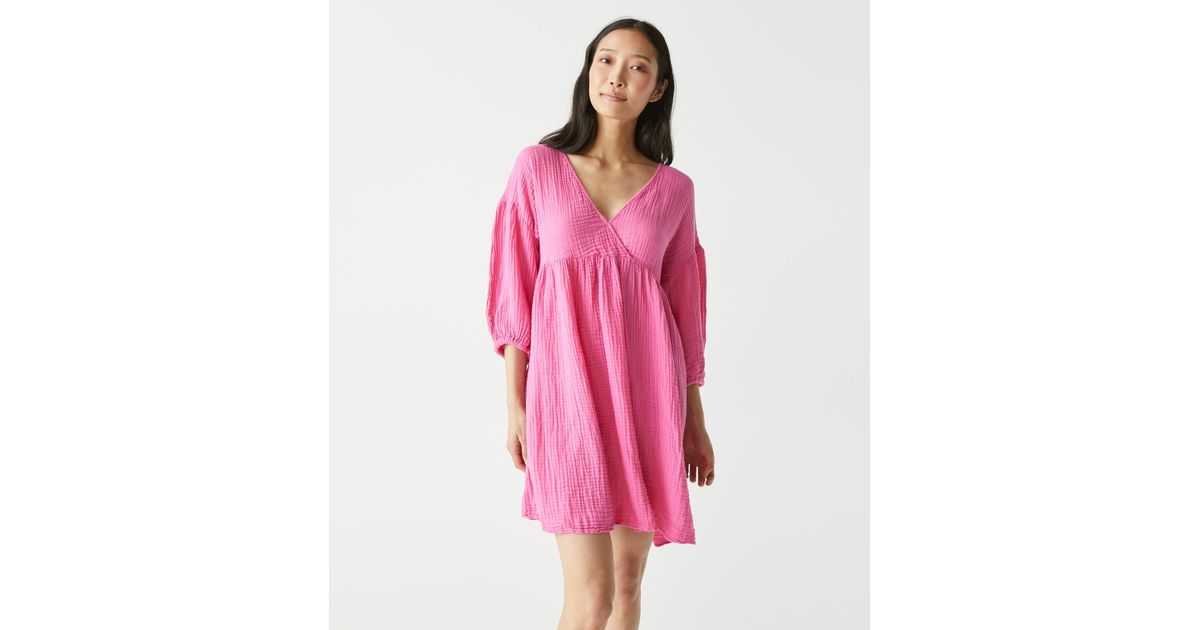 Michael Stars Hailey Gauze Dress in Pink Lyst