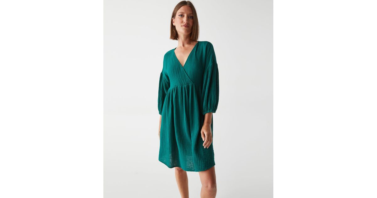 Michael Stars Hailey Gauze Dress in Green Lyst