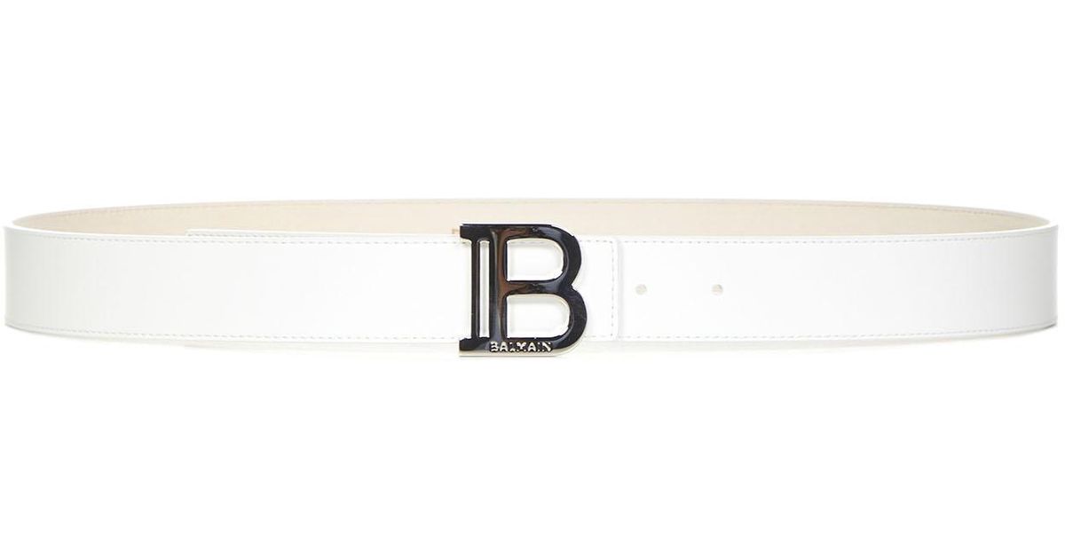 Balmain White B Buckle Belt - terezascardua.com.br