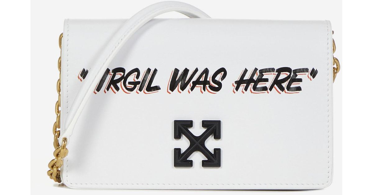 OffWhite c/o Virgil Abloh Leather Jitney 0.5 Shoulder Bag in White