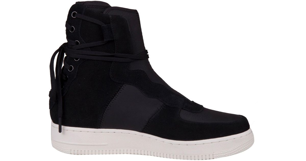 Nike Black Air Force 1 Rebel Xx Premium Leather Sneakers, Lace-up Back |  Lyst