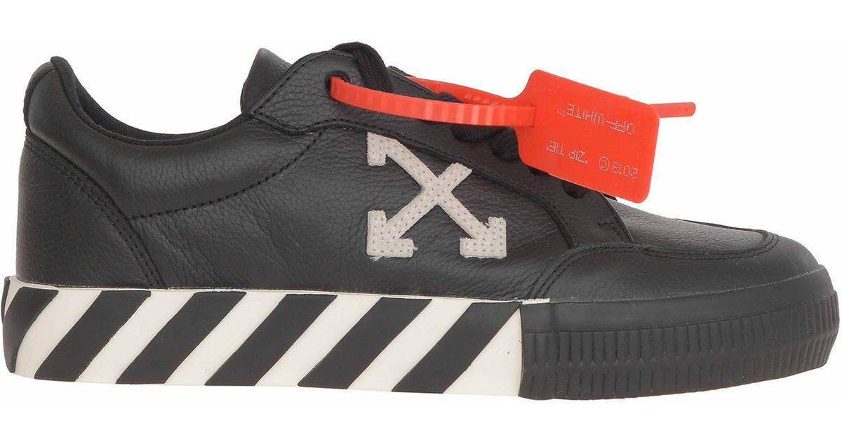 Off-White c/o Virgil Abloh *icon Black Vulcanized Leather Sneakers With ...