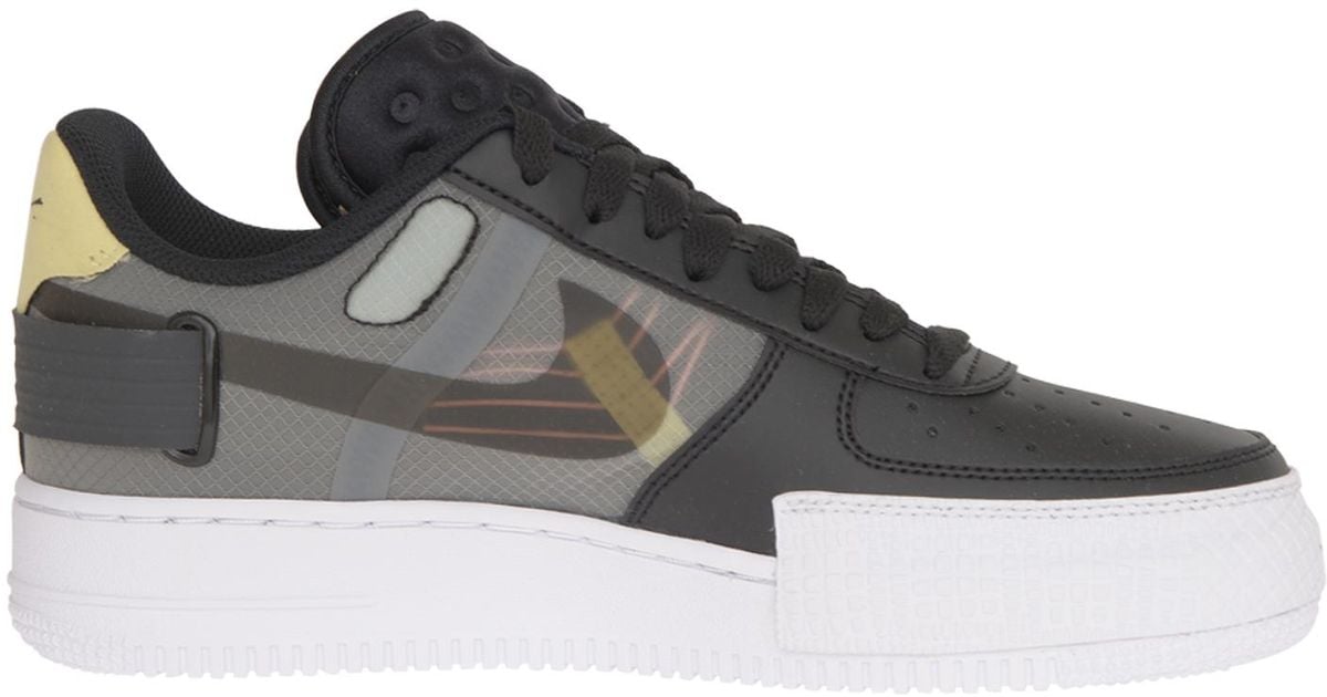 Nike *icon Black Air Force 1 Sneakers In Leather With Velcro Strap On The  Heel And Translucent Panel. for Men | Lyst