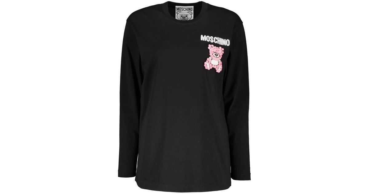 Moschino Long Sleeve T-Shirts in Black | Lyst