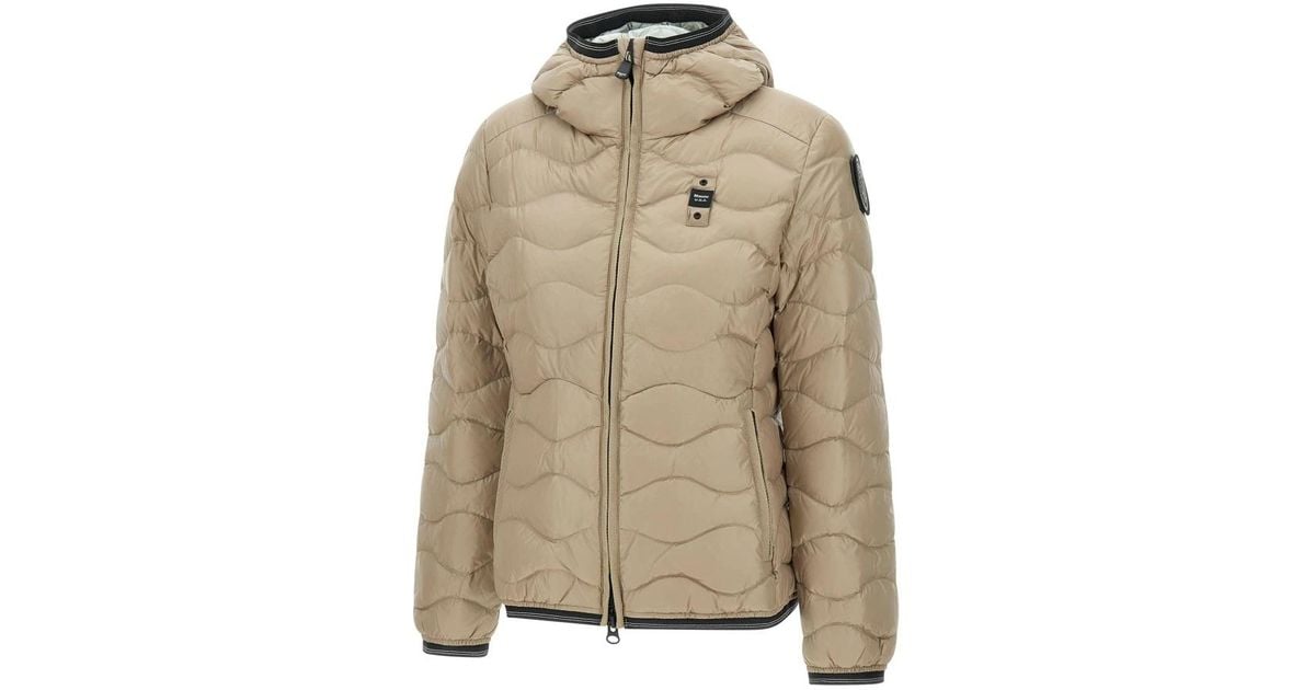 Blauer Camelia daunenjacke in Natur Lyst DE