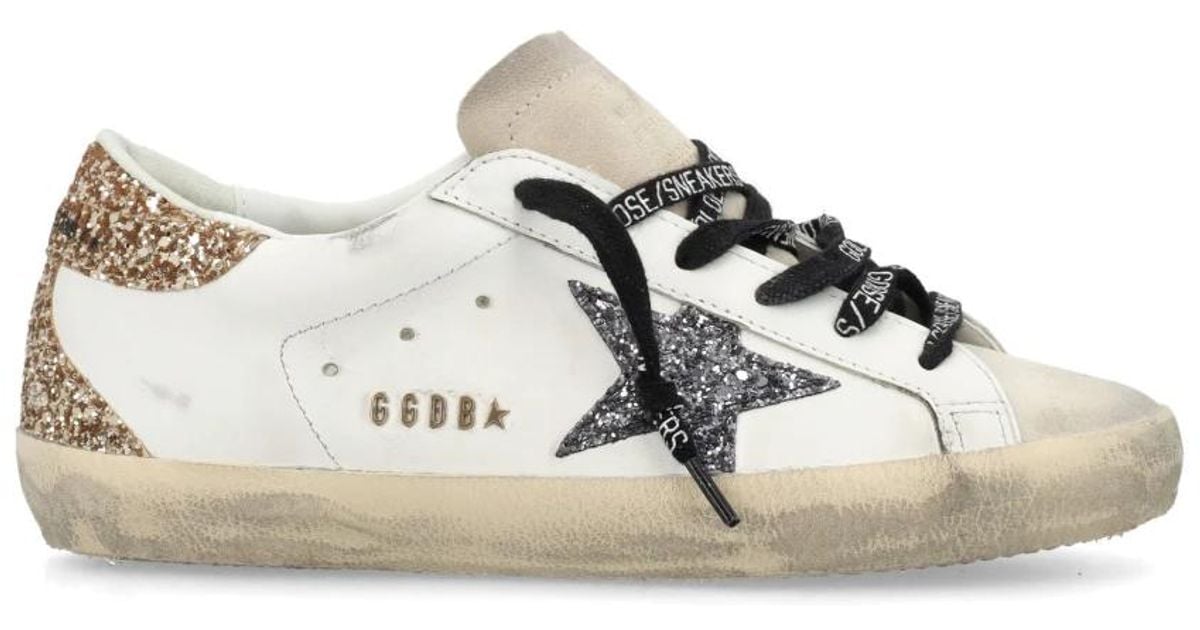 Super star sneakers blanco plata oro Golden Goose de color Blanco Lyst