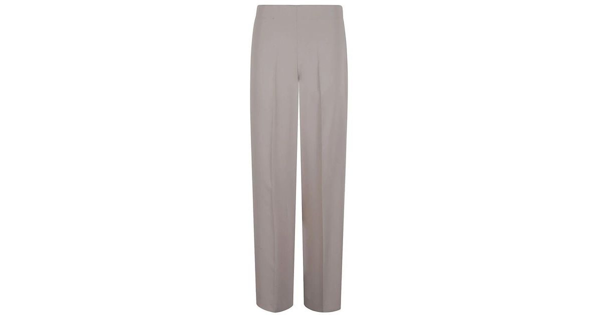 パンツ PAROSH Women Straight Pants D232214CO 038 GREY P.A.R.O.S.H. Straight Trousers in Gray | Lyst