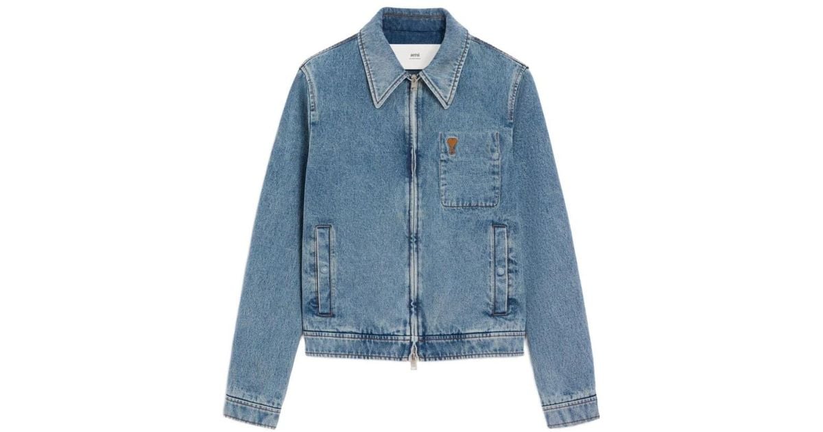 Ami Paris Denim Jackets in Blue for Men | Lyst