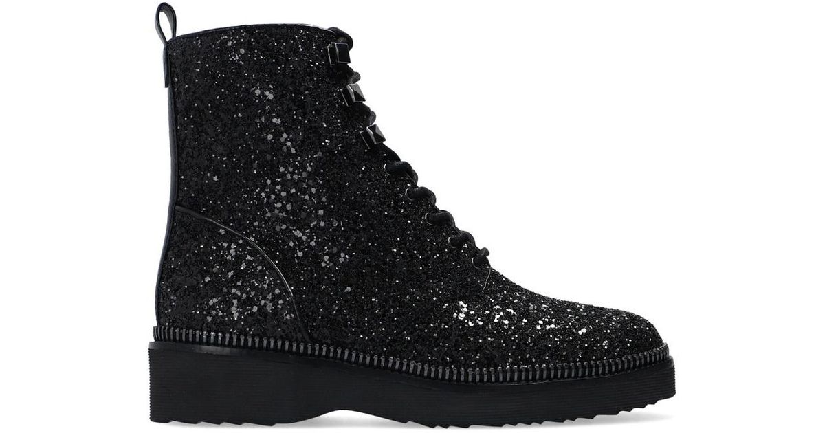 michael kors haskell glitter combat boot