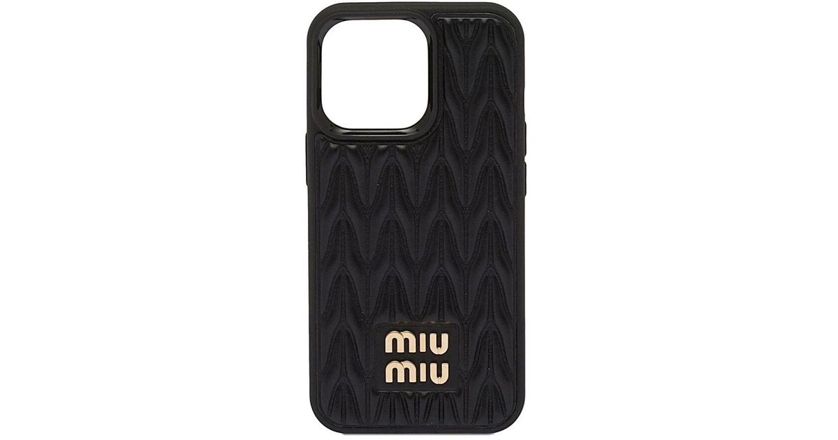 Miu Miu Phone Accessories in Black | Lyst Miu Miu Phone Accessories in Black | Lyst